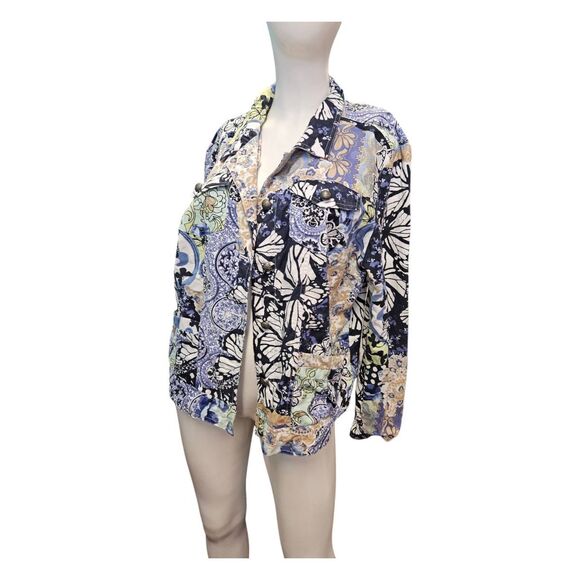 Christopher & Banks Butterfly Jean Jacket Size XL - Picture 2 of 8